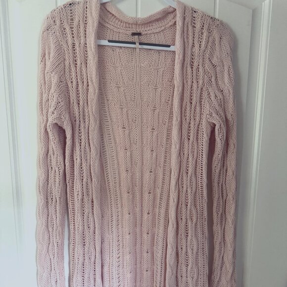 Free People Long Cable Knit Cardigan Sweater - Picture 1 of 2